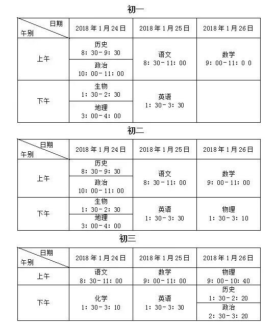 2018年張家港期末考試及放假時(shí)間安排