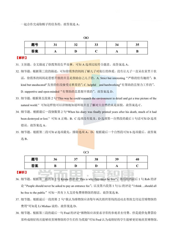 2019广州中考英语试题及答案