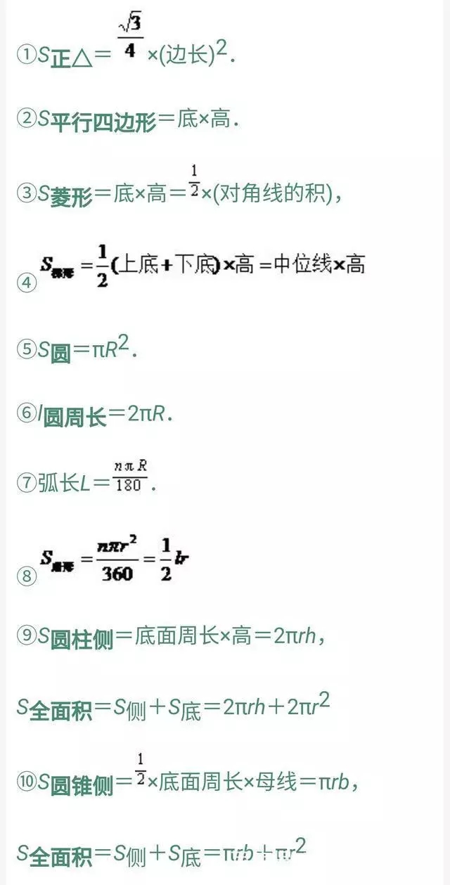 初一到初三数学公式大全 初三网