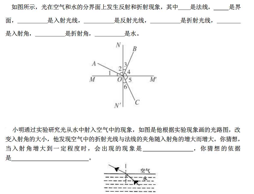 光的折射练习题