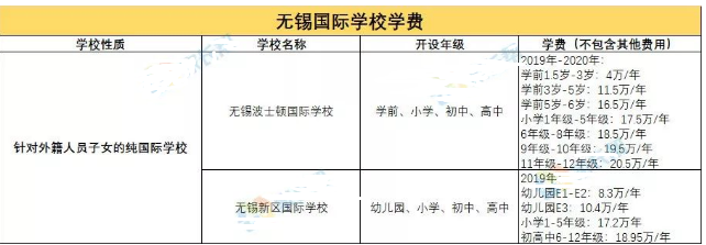 無錫南外國王國際學校學費