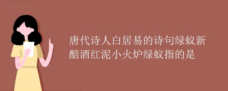 唐代诗人白居易的诗句绿蚁新醅酒红泥小火炉绿蚁指的是