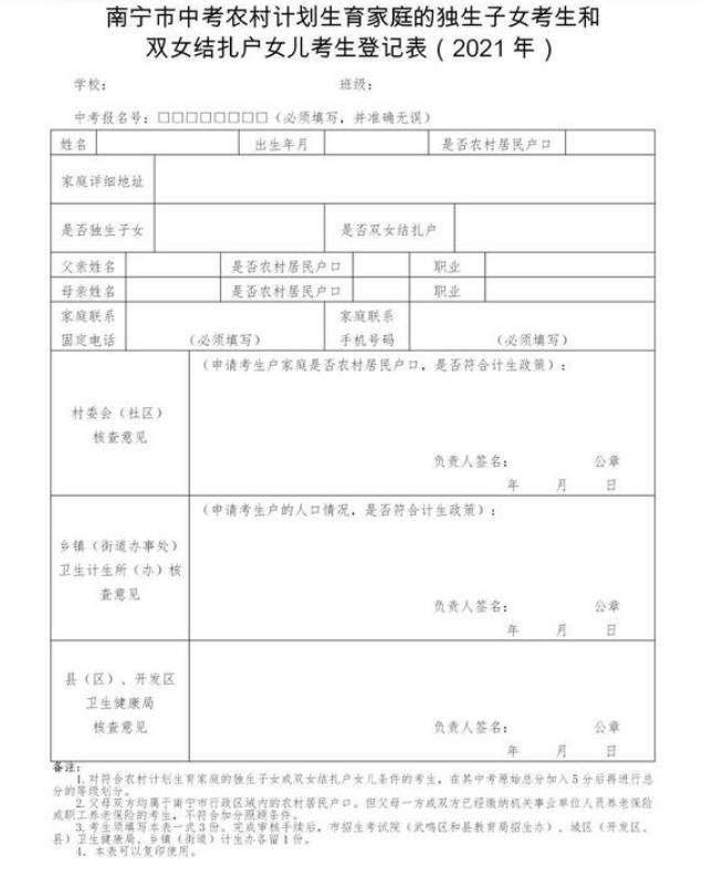 2021年南宁中考加分政策及要求