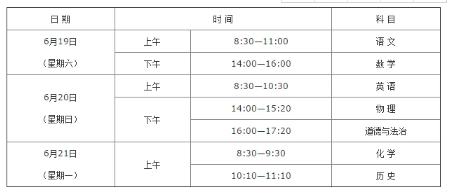 陜西2021年中考時(shí)間