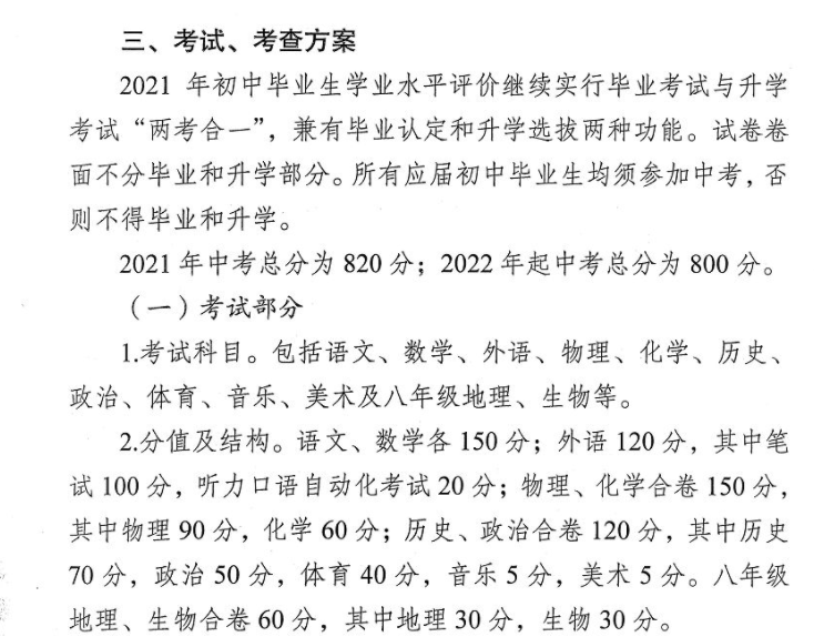 2021年宿迁中考满分多少分