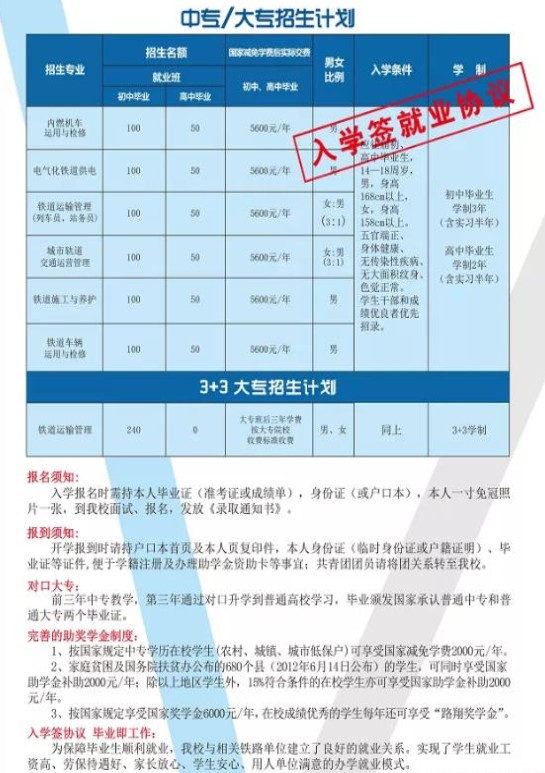 石家庄路翔铁路中等专业学校招生专业