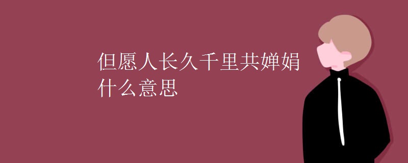 但愿人长久千里共婵娟什么意思