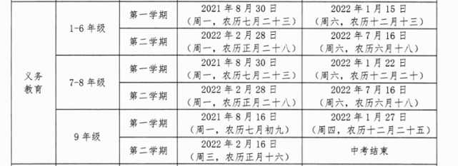 2022黔西南中小学寒假放假时间