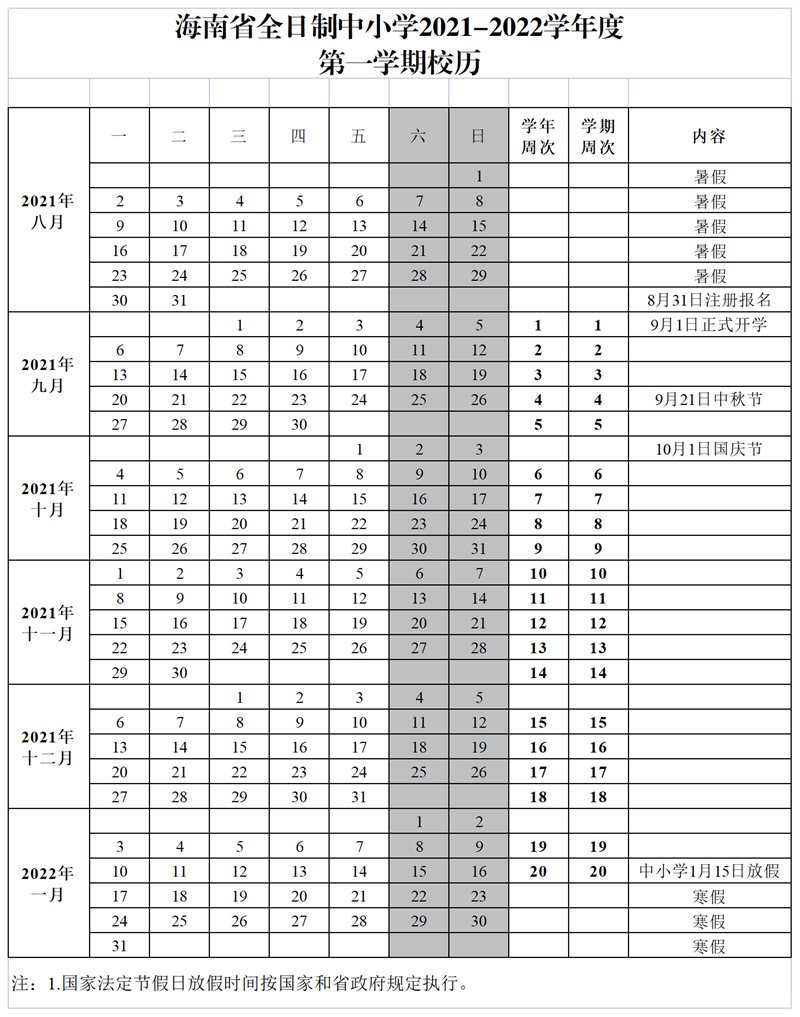 2022年三亚寒假放假时间介绍