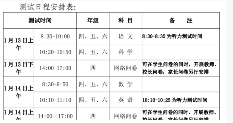 2022安徽巢湖中小学期末考试安排