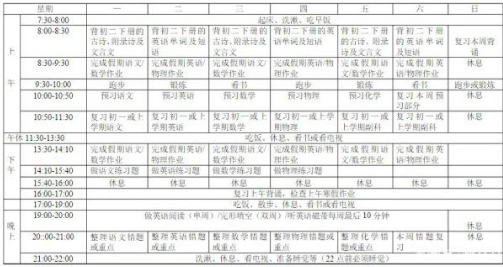 学霸初中生的作息时间表和方法有哪些