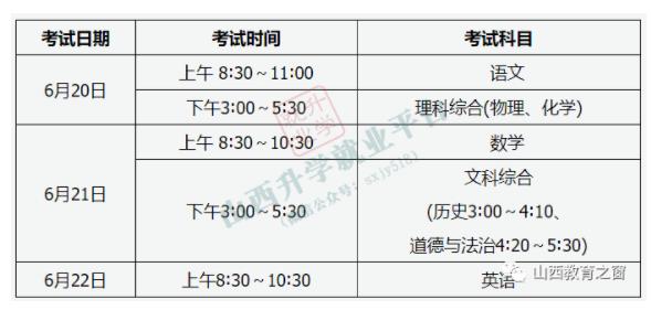 2022山西呂梁中考時(shí)間是什么時(shí)候