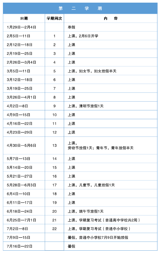 2022-2023深圳中小学校历公布 寒暑假放假时间