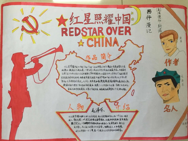 红星照耀中国初中生精美手抄报