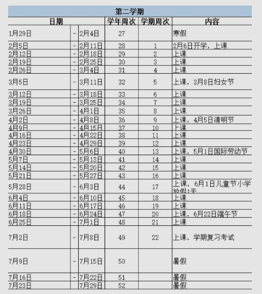 2022-2023年阳江中小学校历 寒暑假放假时间
