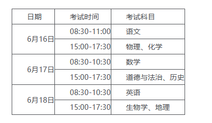 2023昭通中考具体时间安排 什么时候考试