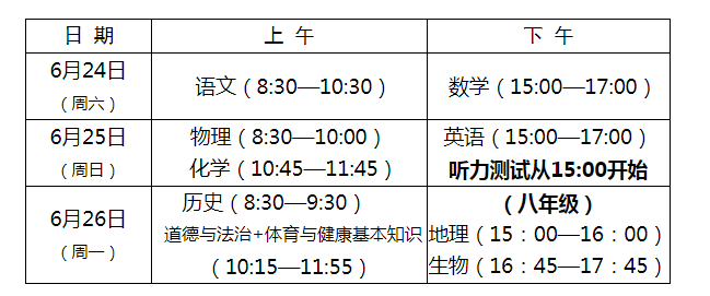 福建中考2023時間 具體什么時候考試