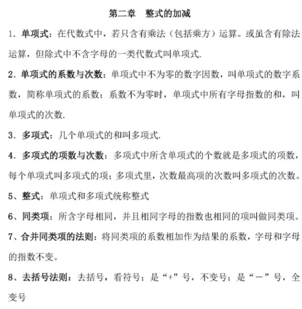 初一数学笔记整理大全 重点整理有哪些