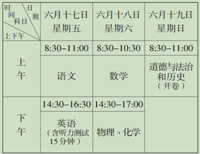 2024赣州中考时间是几月几号