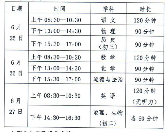 鸡西中考时间2024年具体时间 2024中考详细时间