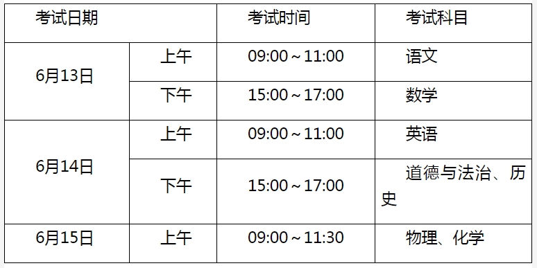 2024武漢市中考時間是幾月幾號