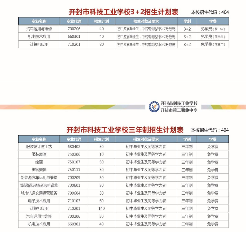 開封市科技工業學校招生章程