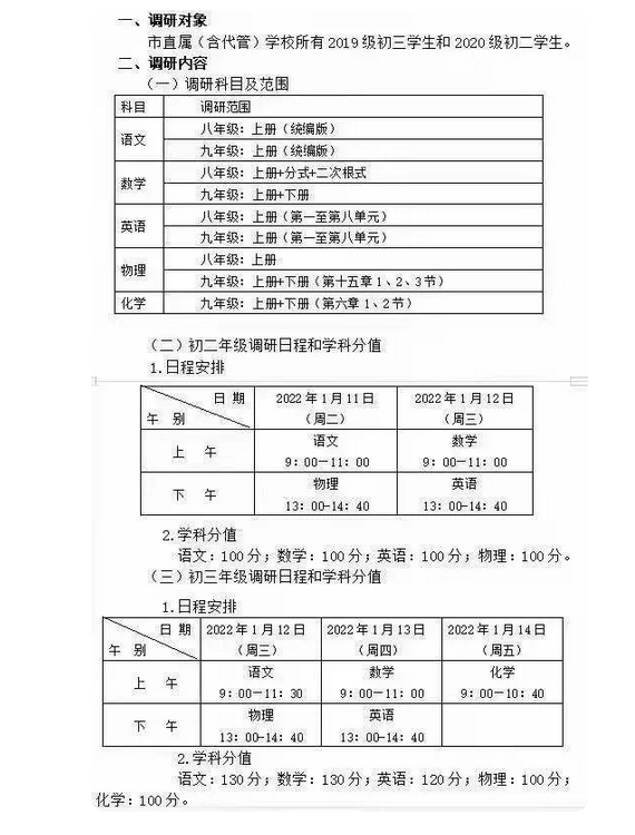 2022江蘇蘇州中小學期末考試時間安排