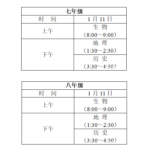 2022江苏常州中小学期末考试时间安排