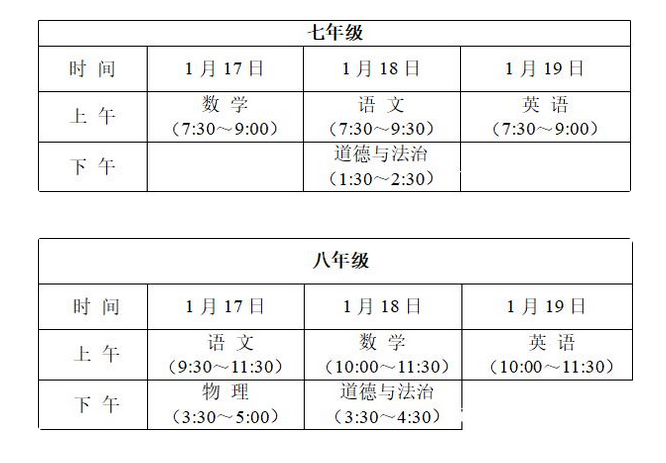 2022江蘇常州中小學(xué)期末考試時(shí)間安排